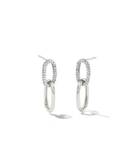 0.42 ct Elisa 14k Yellow Gold Interlocking Drop Earrings in White Diamond