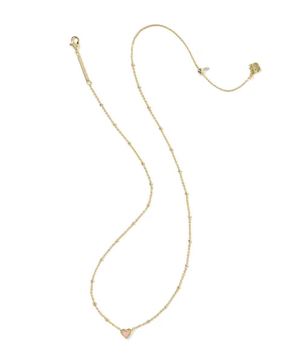 Mini Ari Heart Silver Satellite Short Pendant Necklace