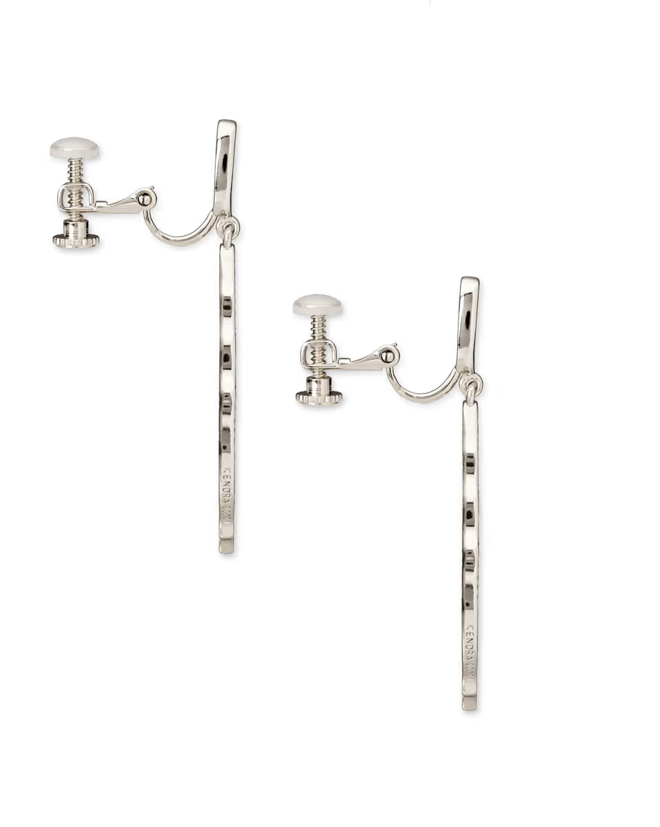 Sophia Clip-On Drop Earrings in Silver