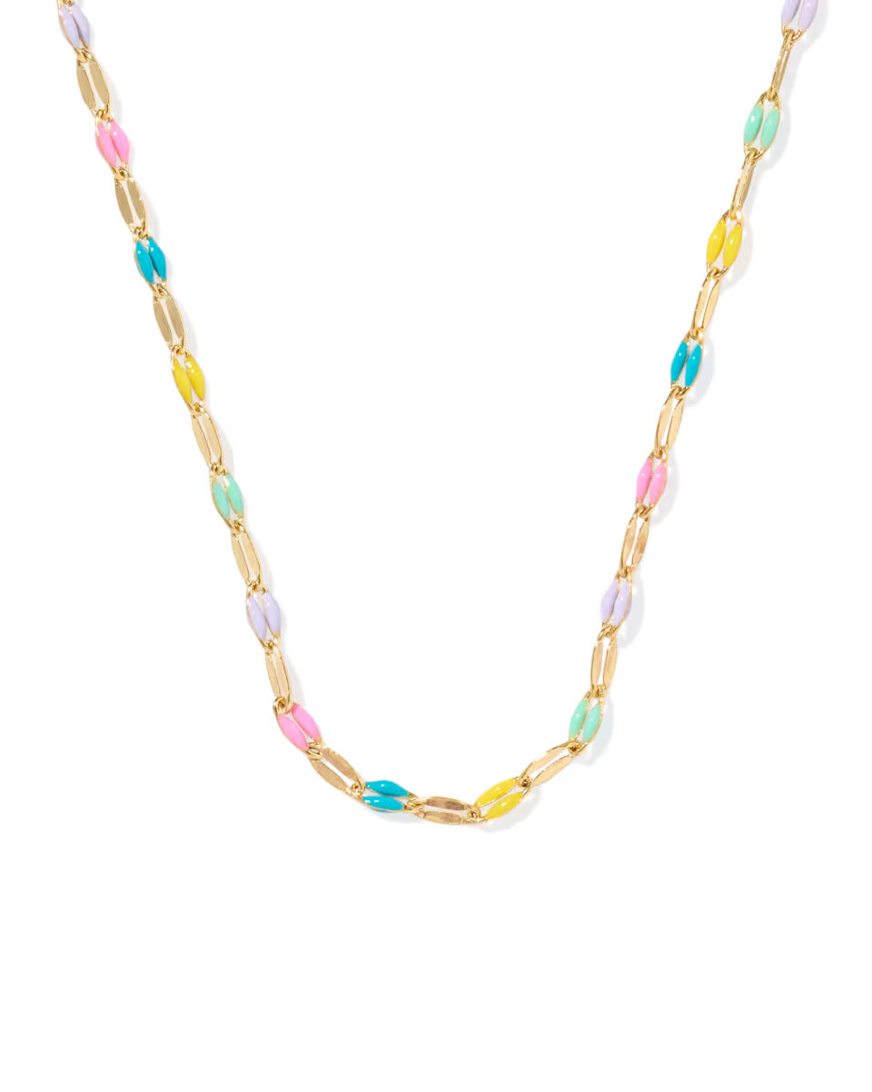 Multicolor Mirror 18k Gold Vermeil Chain Necklace