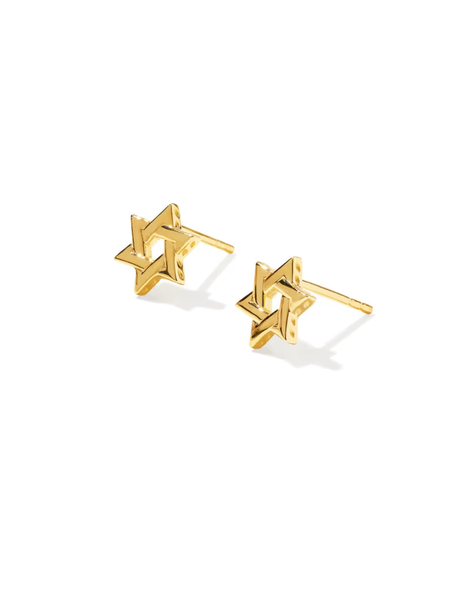 Star of David 18k Gold Vermeil Stud Earrings