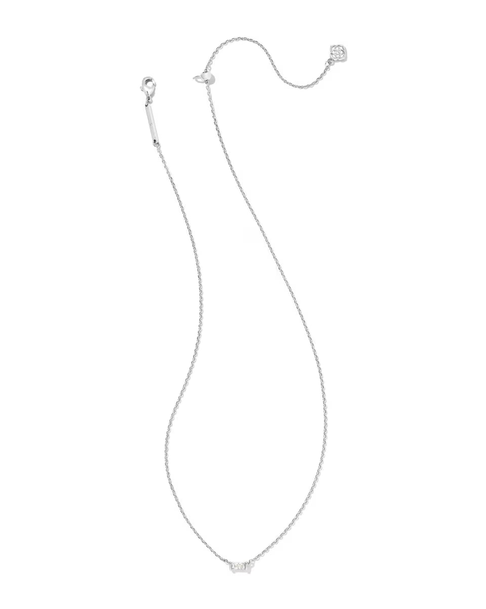 Juliette Silver Pendant Necklace in White CZ