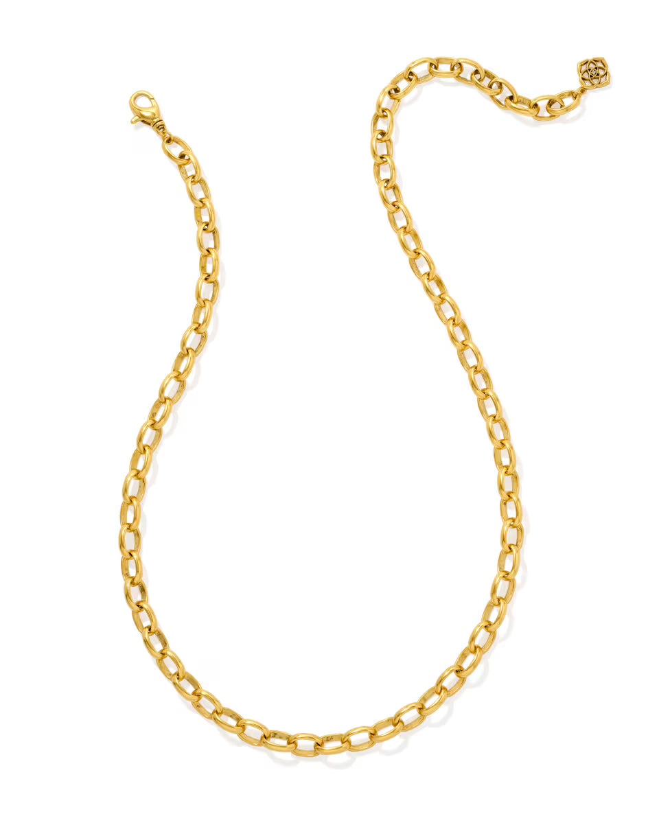 Beau Link and Chain Necklace in Vintage Silver