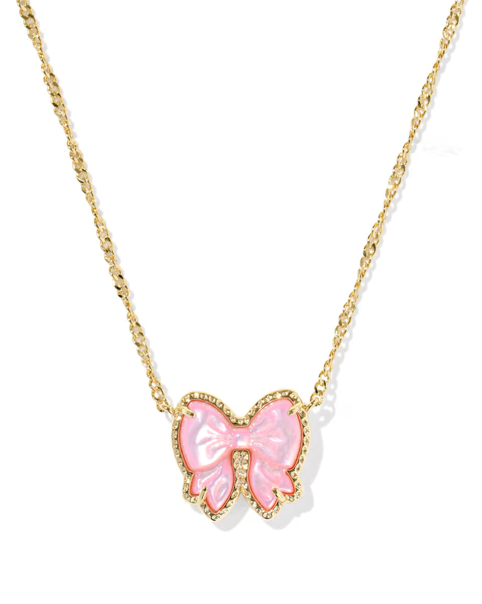 Haley Bow Gold Short Pendant Necklace