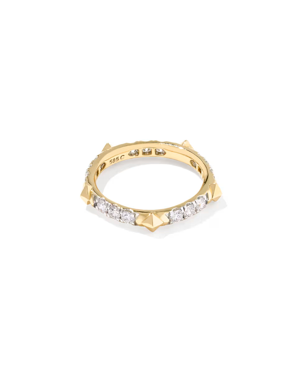 0.76 ct Lab Grown White Diamond Astrid 14k Yellow Gold Band Ring