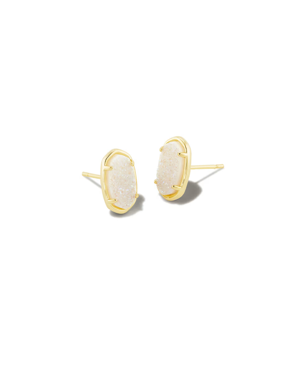 Grayson Gold Stud Earrings in Ivory Mother-of-Pearl