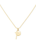 Davis Cross Charm Necklace in 18k Yellow Gold Vermeil