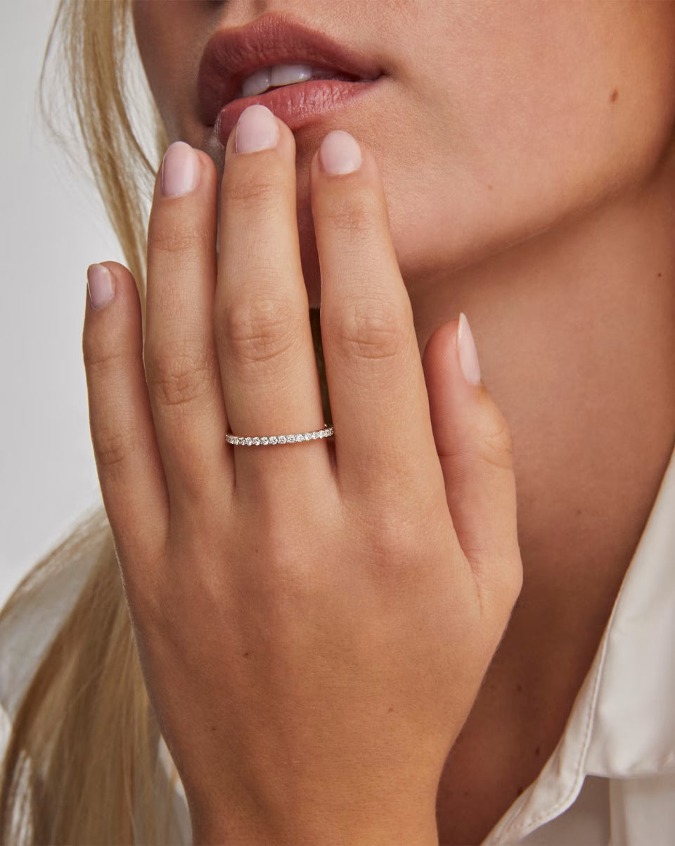 0.5 ct Marilyn 14k Yellow Gold Full Eternity Band Ring in White Diamond