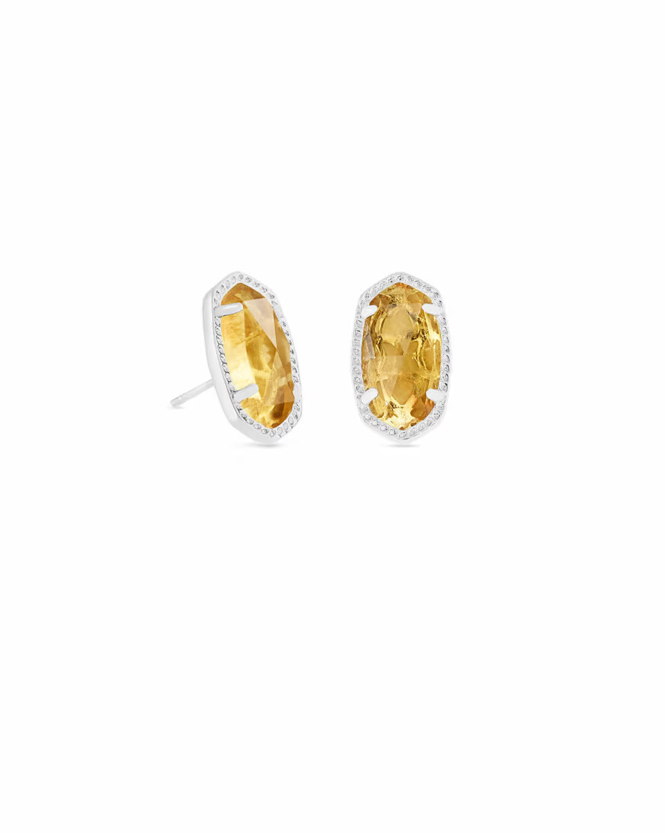 Ellie Silver Stud Earrings in Platinum Drusy