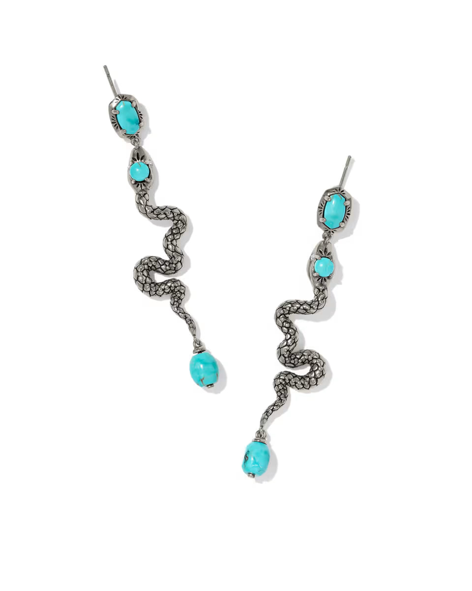 Snake Vintage Gold Linear Earrings