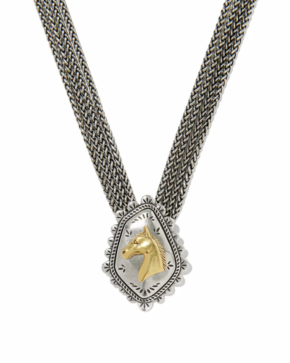 Beau Mixed Metal Concho Statement Necklace