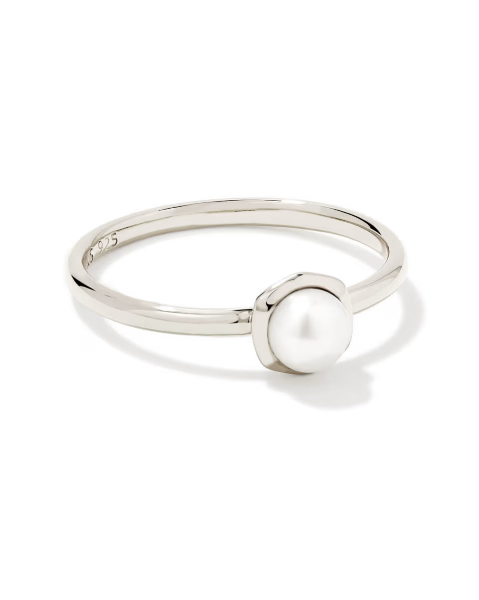 Davie Pearl 18k Gold Vermeil Band Ring in Freshwater Cultured Pearl