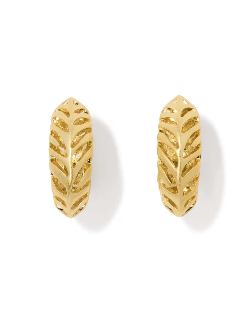 Tiger Striped Mikki Vintage Silver Huggie Earrings