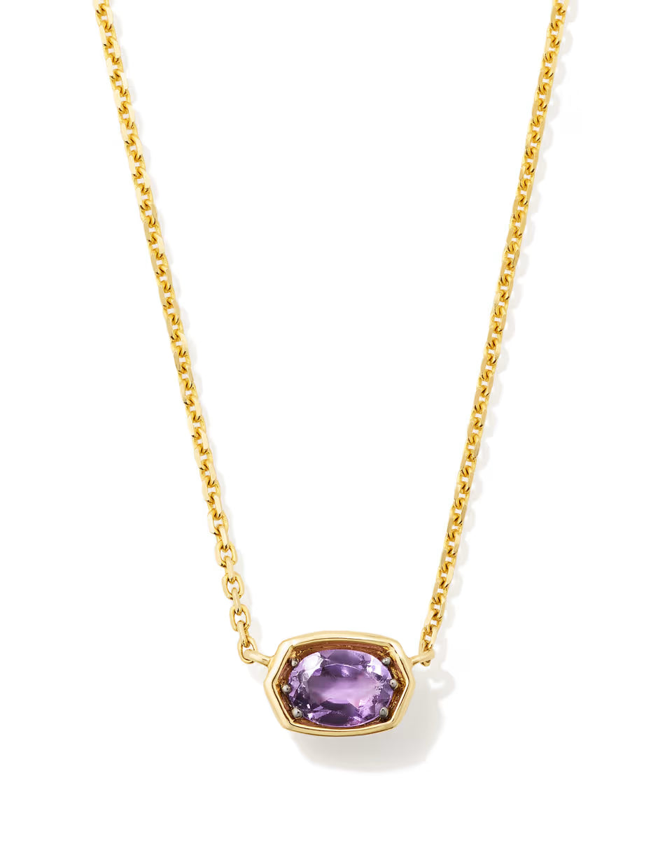 0.11 ct Marisa 14k Yellow Gold April Oval Solitaire Pendant Necklace