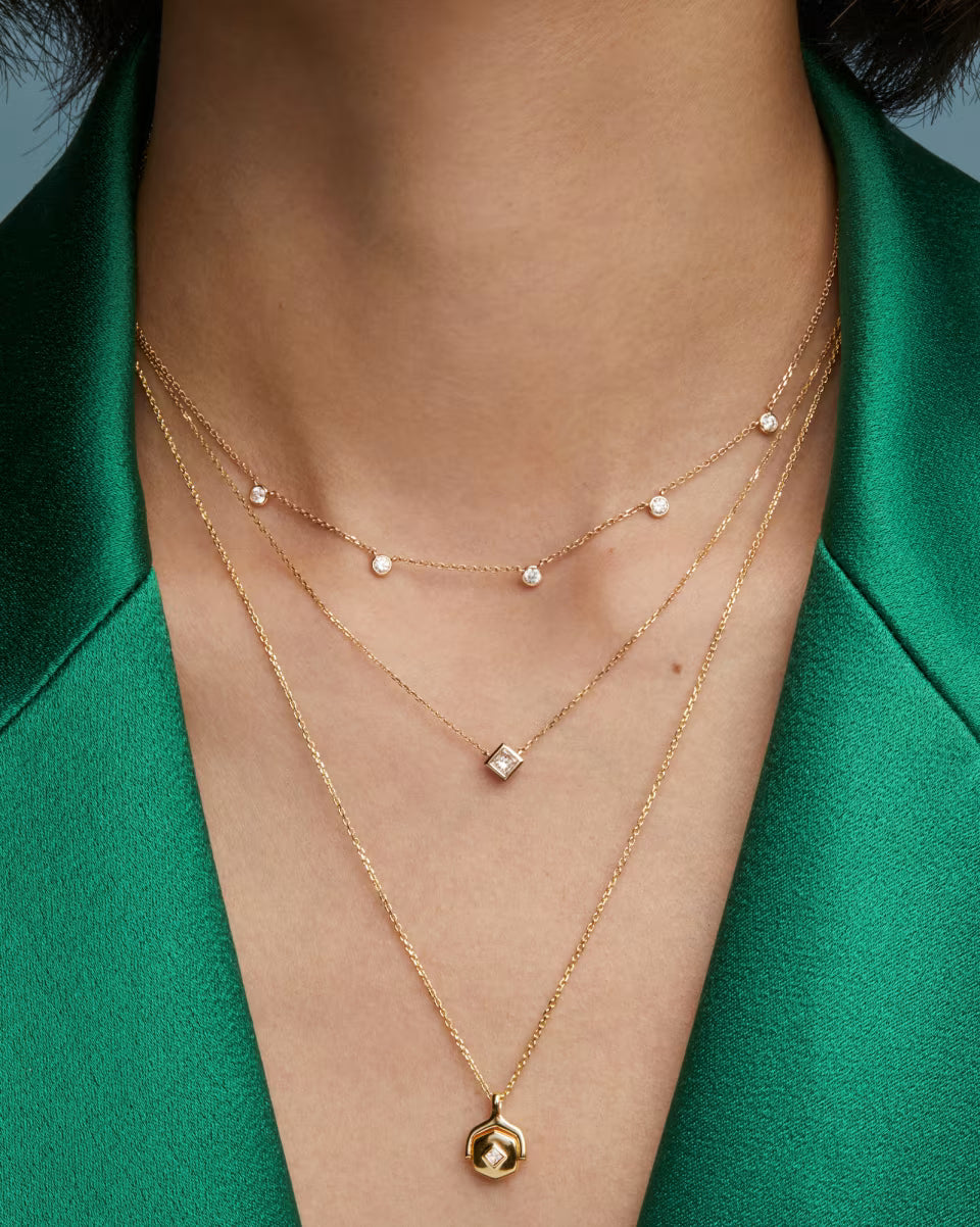 Reversible Davie Sterling Silver Short Pendant Necklace