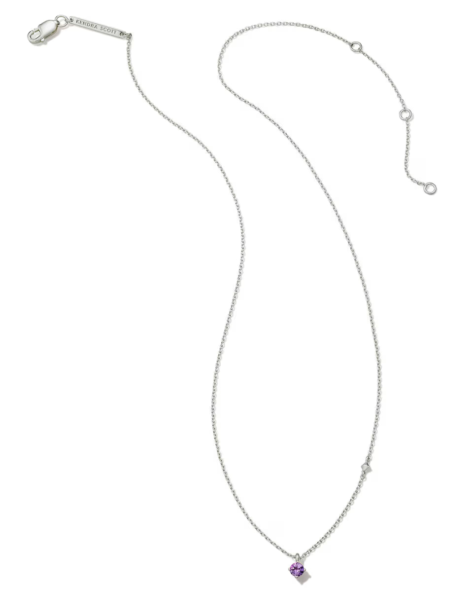 Maisie Sterling Silver February Pendant Necklace