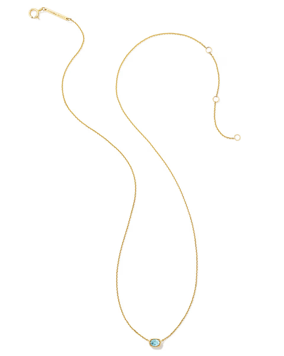 0.11 ct Marisa 14k Yellow Gold April Oval Solitaire Pendant Necklace