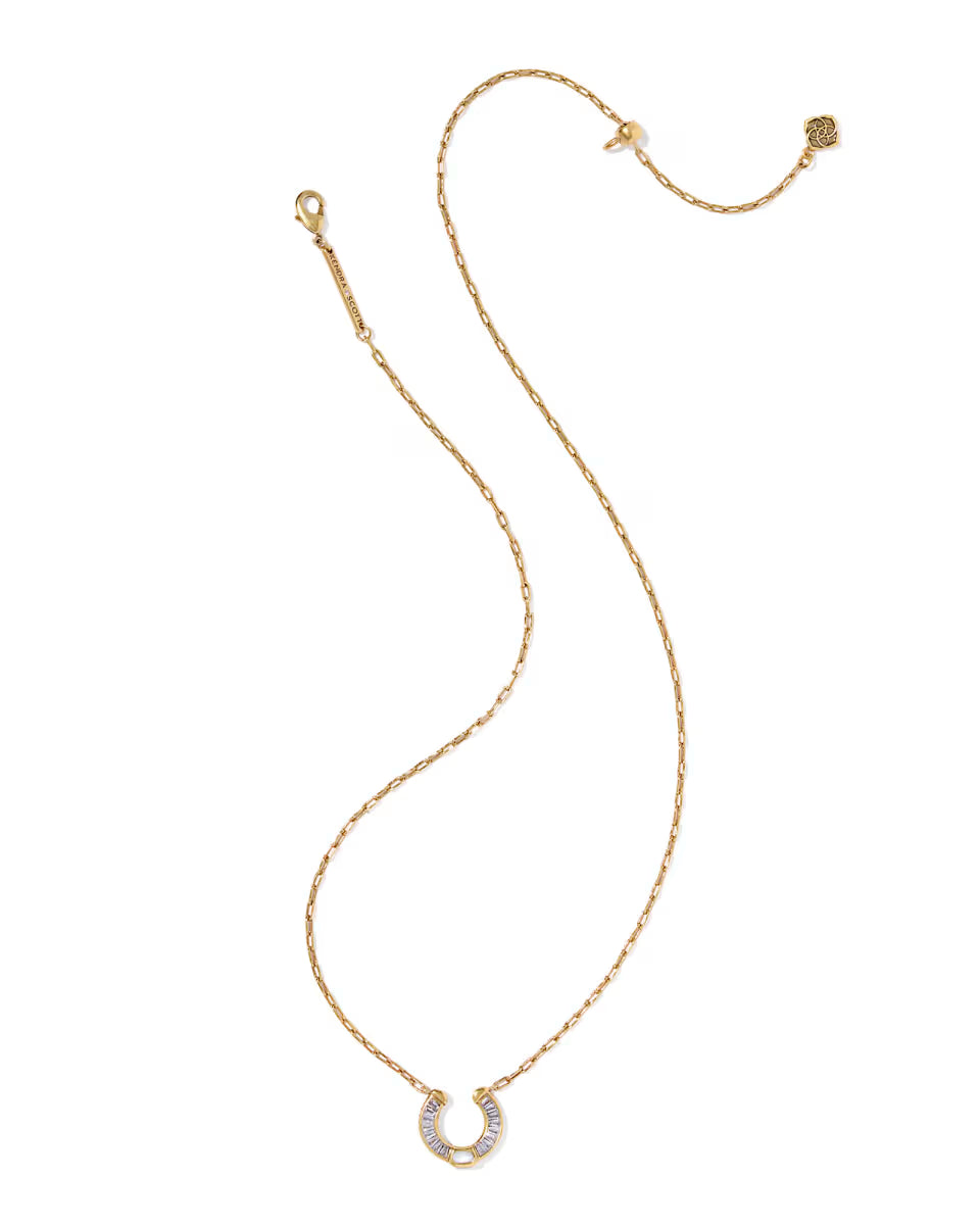 Noble Horseshoe Vintage Gold Short Pendant Necklace
