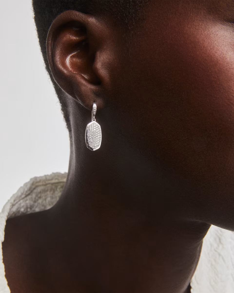 0.78 ct Lee Earrings in Pave Diamond and 14k White Gold