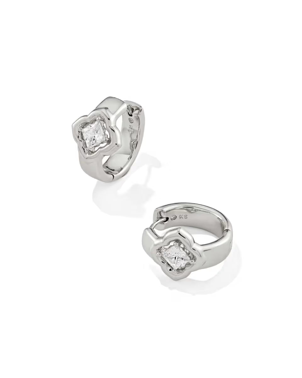 Mallory Crystal Gold Huggie Earrings