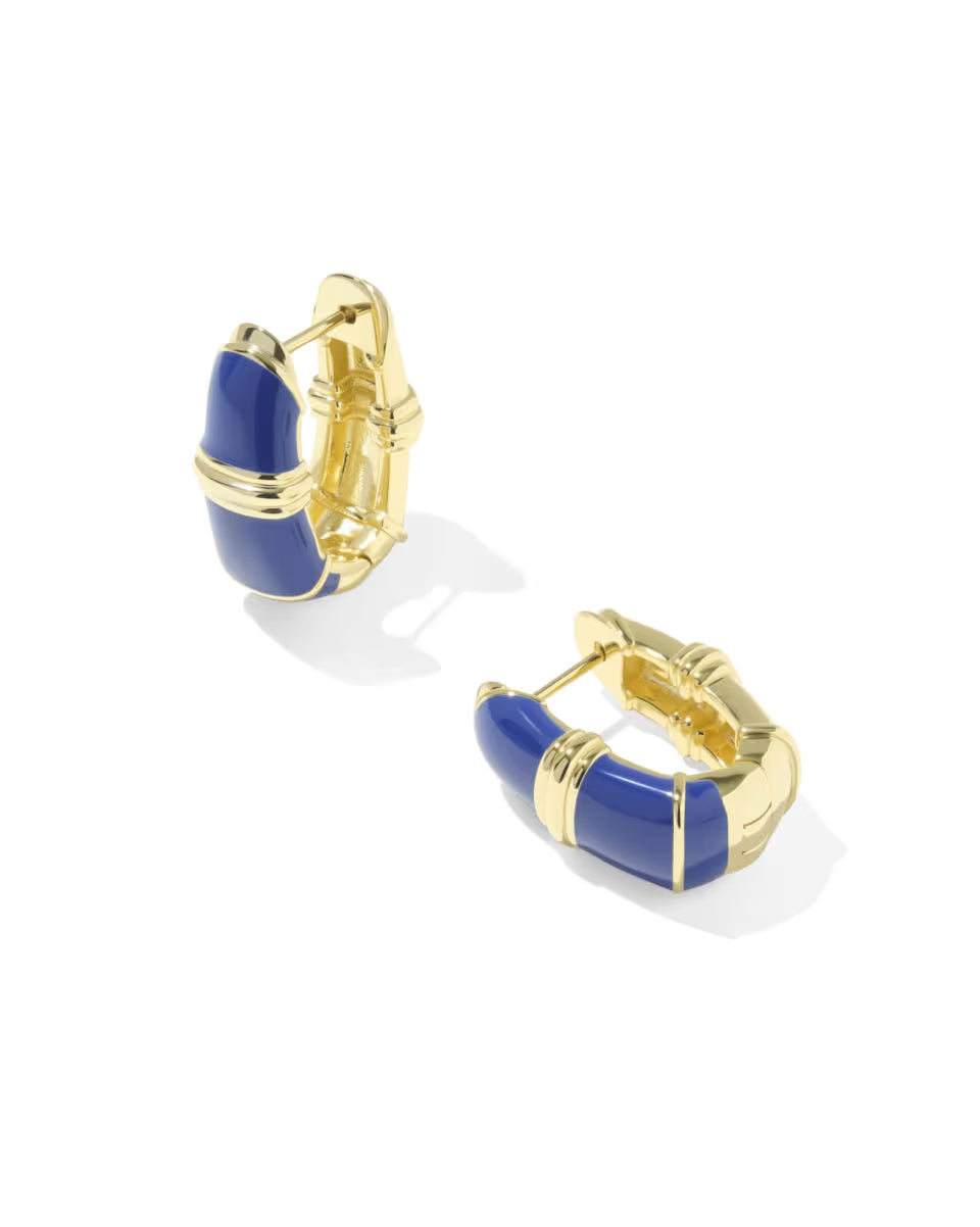 Courtney Gold Enamel Huggie Earrings