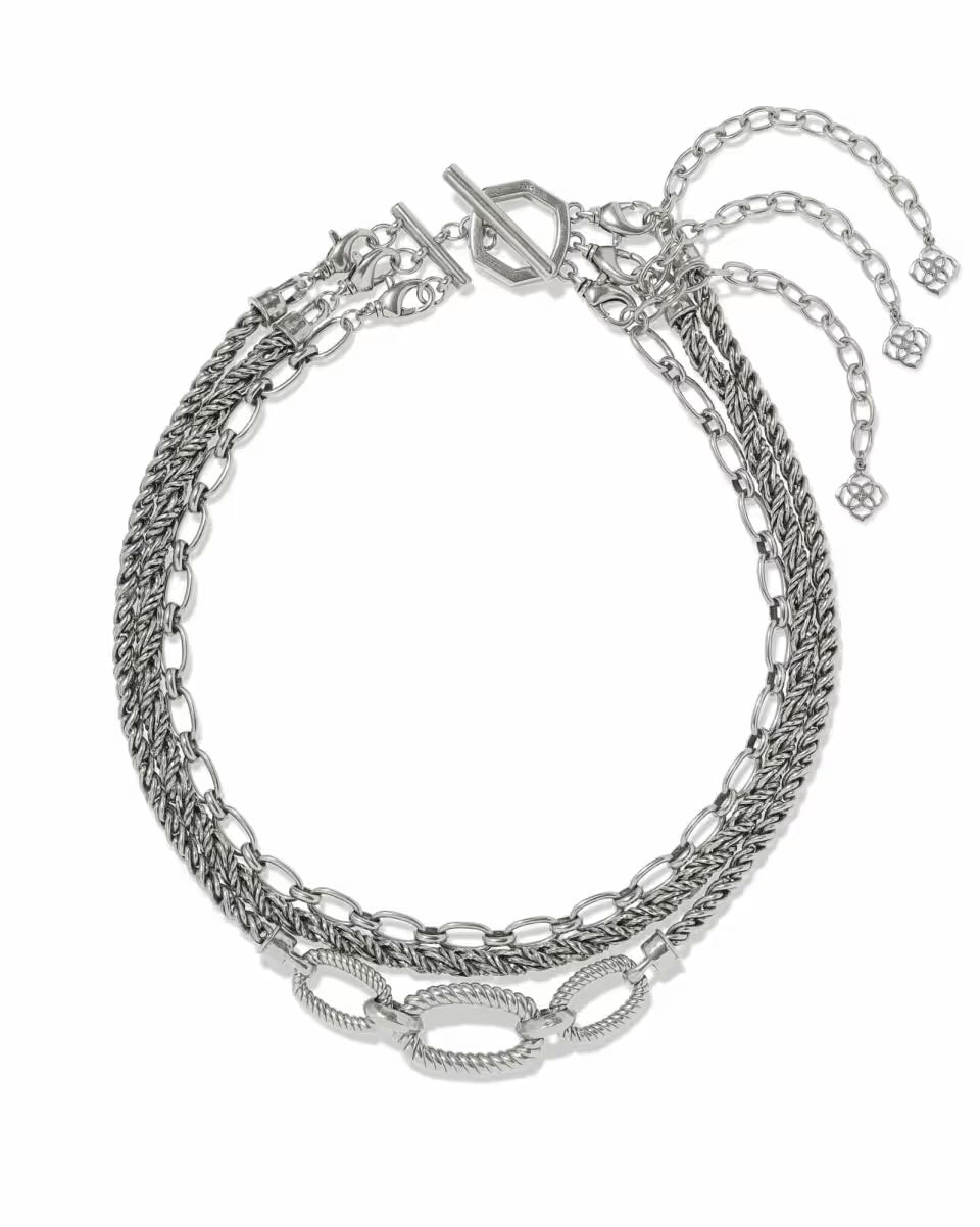 Sandy Gold Multi Strand Chain Necklace