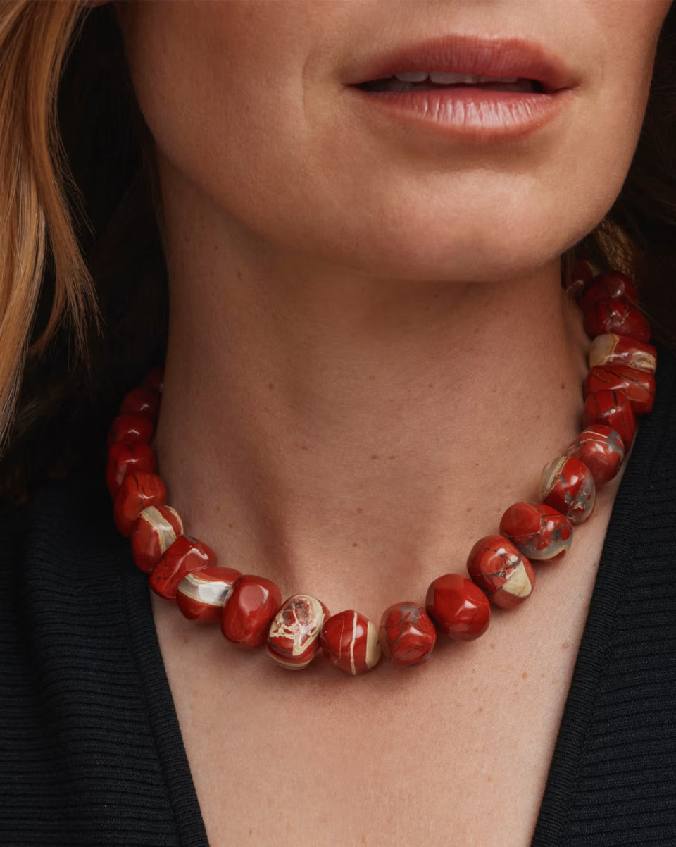 Townes Vintage Gold Beaded Collar Necklace