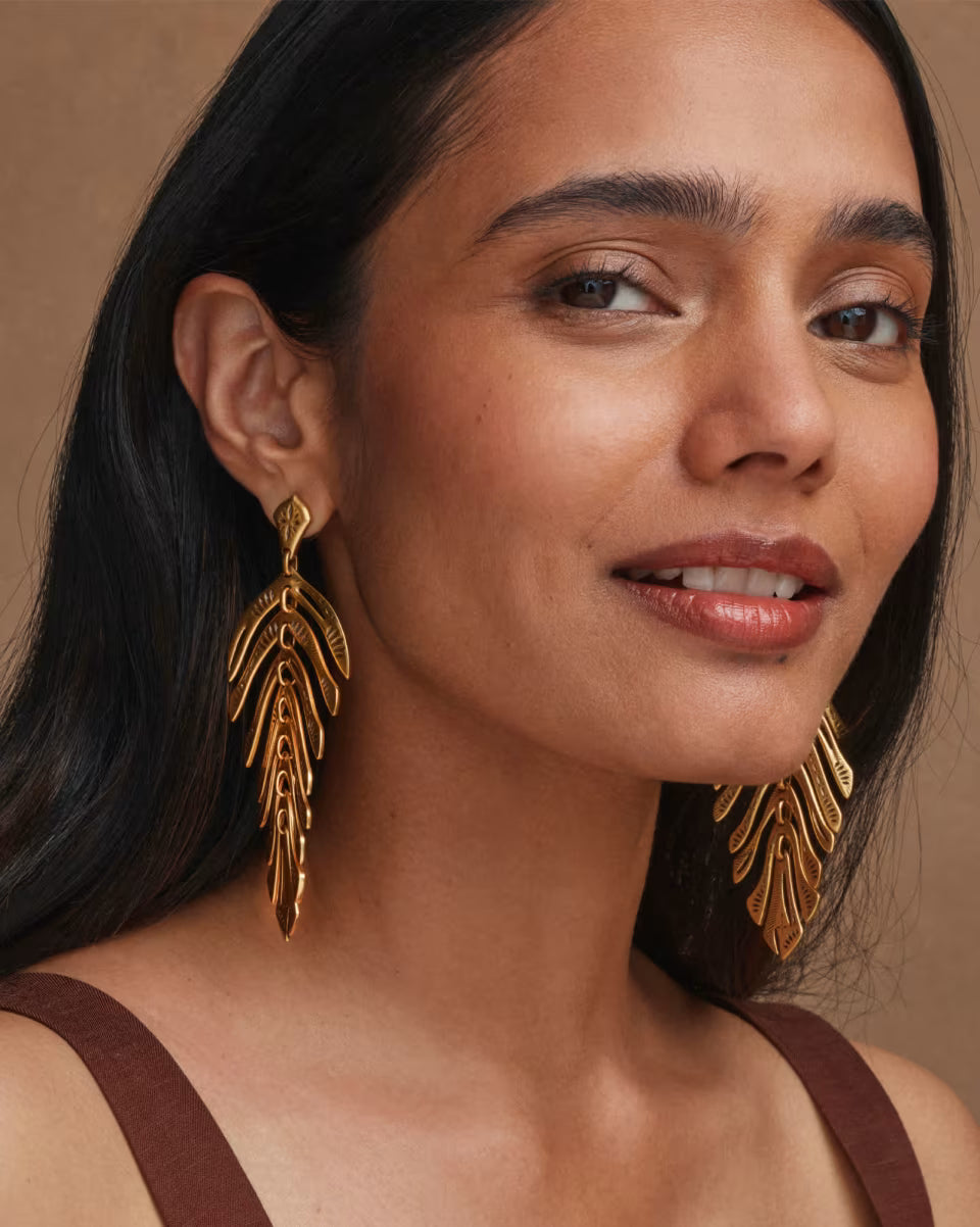Calliope Vintage Gold Statement Earrings