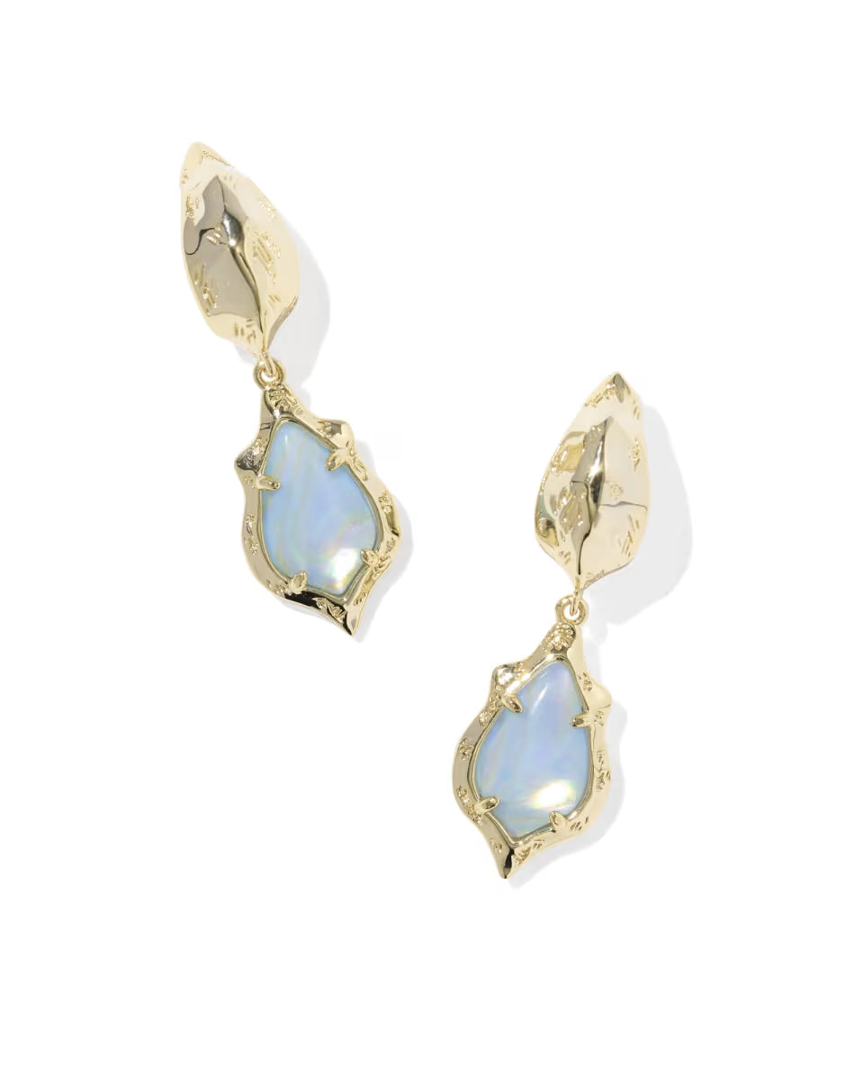 Adriana Scallop Frame Gold Huggie Earrings