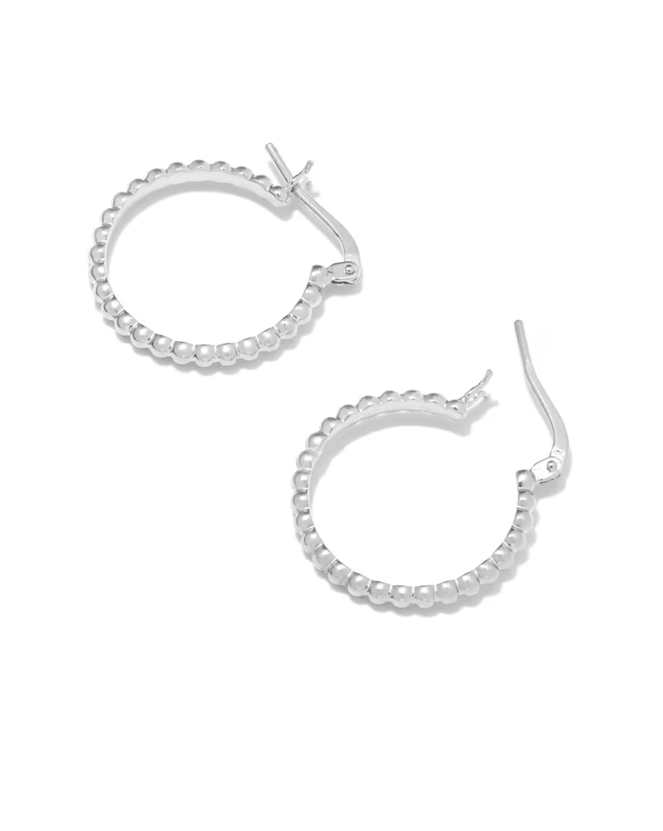 Beaded 20mm Hoop Earrings in 18k Gold Vermeil