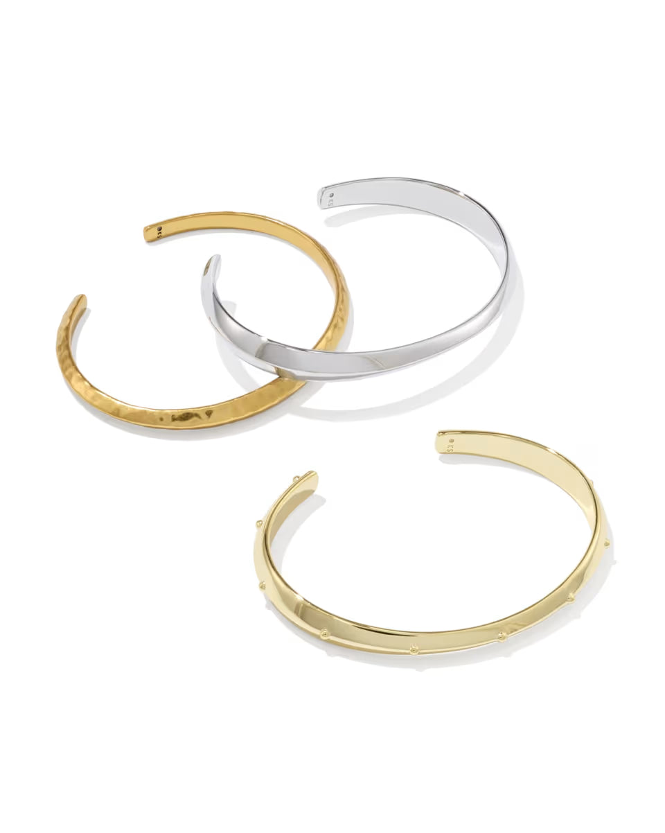 Oakland Mixed Metal Set of 3 Cuff Bracelets