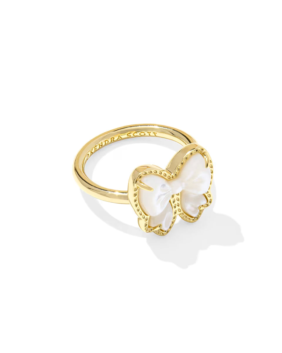 Haley Bow Gold Band Ring
