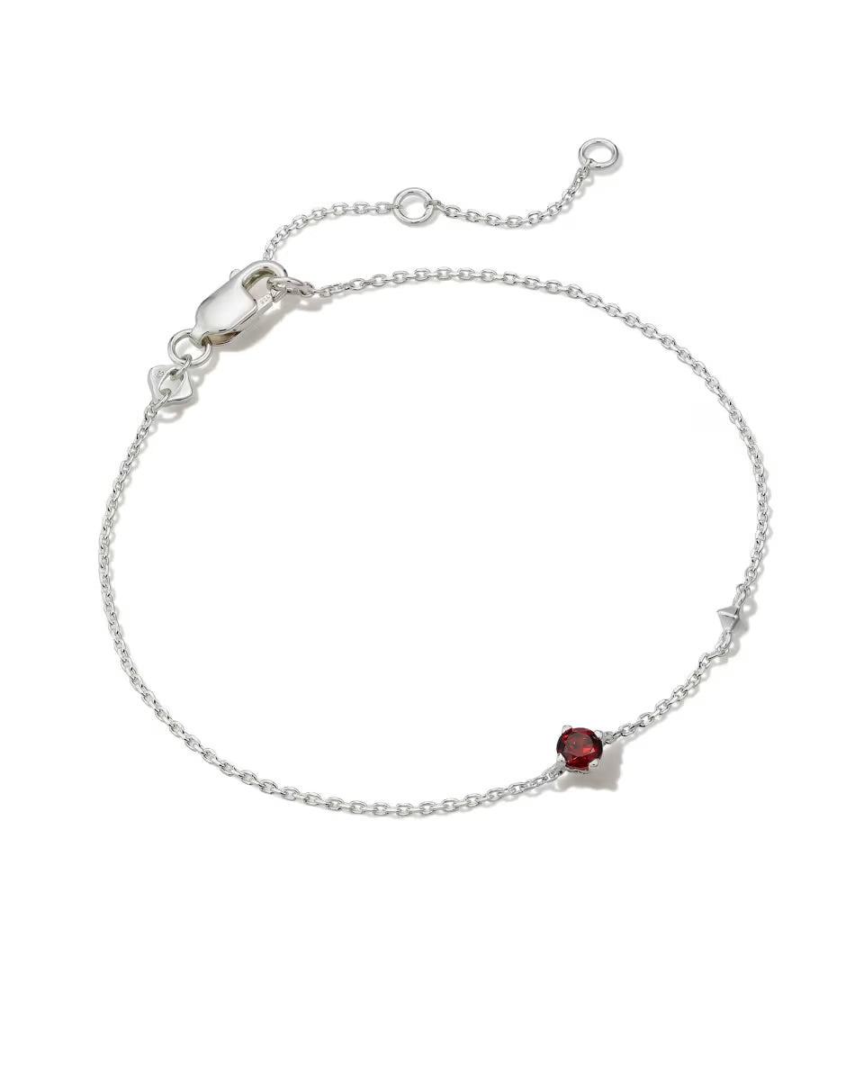 Maisie Sterling Silver January Delicate Chain Bracelet