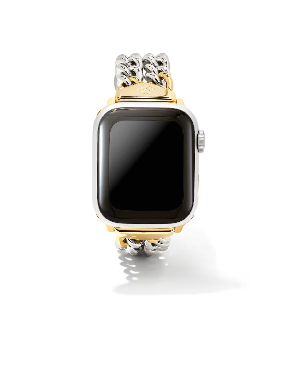 Whitley Double Chain Watch Band in Gold Tone Stainless Steel