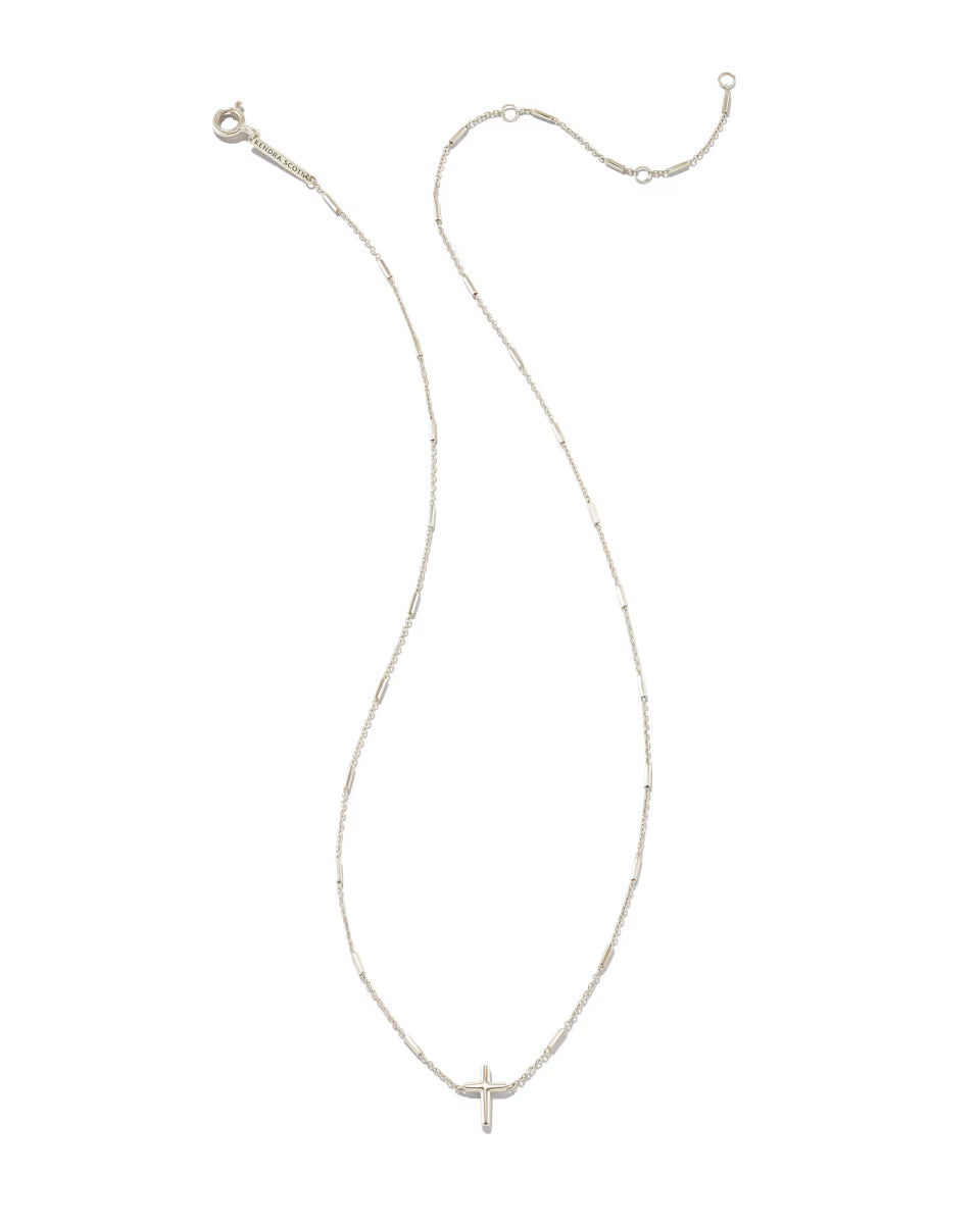 Delicate Cross Pendant Necklace in 14k Yellow Gold