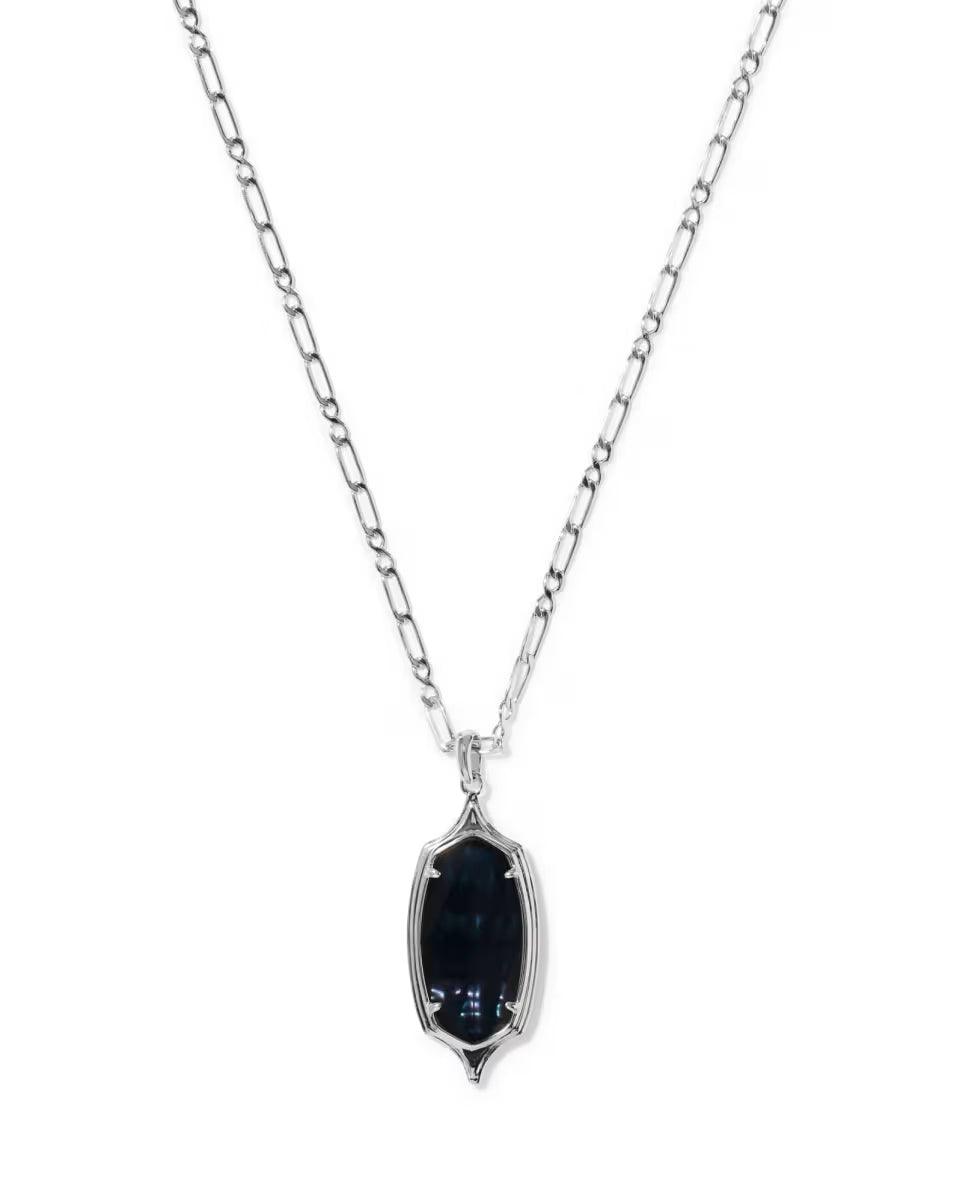Dani Stepped Frame Gold Long Pendant Necklace
