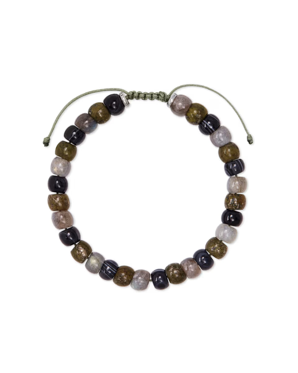 Cade Oxidized Sterling Silver Corded Bracelet in Turquoise Jasper