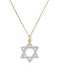 0.26 ct Lab Grown Diamond Star of David Pendant Necklace in 14k Yellow Gold