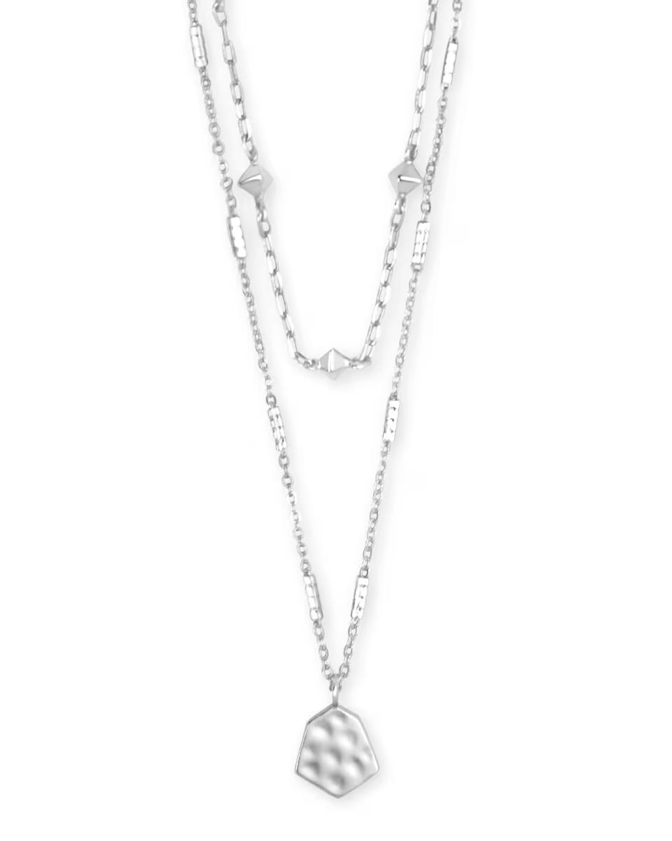 Clove Multi Strand Necklace in Bright Silver
