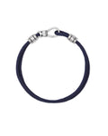 Kenneth Oxidized Sterling Silver Corded Bracelet in Navy
