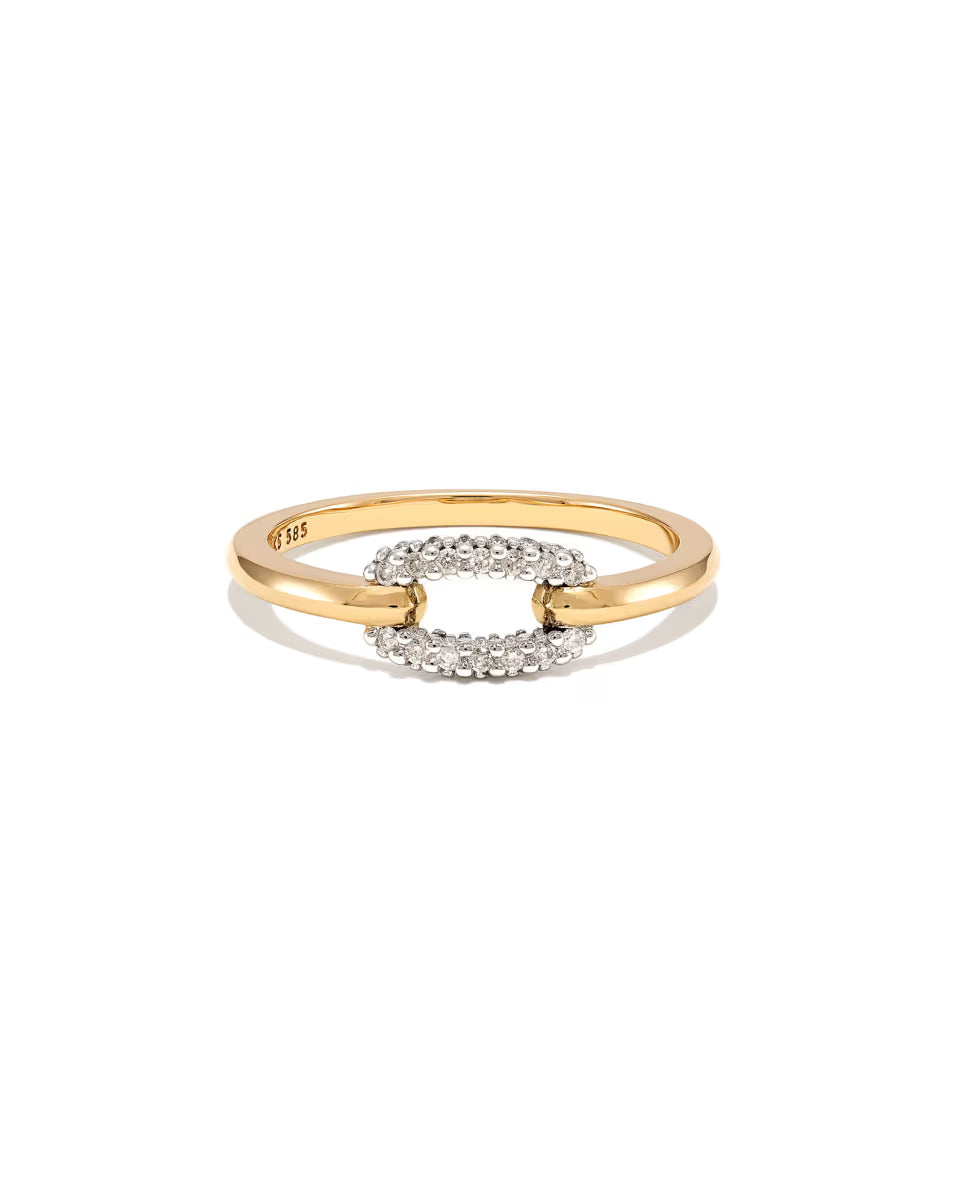 0.15 ct Elisa 14k White Gold Interlocking Band Ring in White Diamond