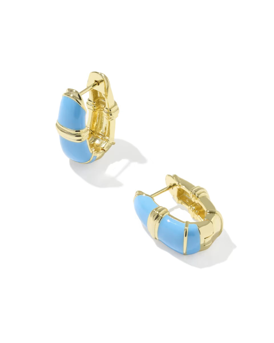 Courtney Gold Enamel Huggie Earrings