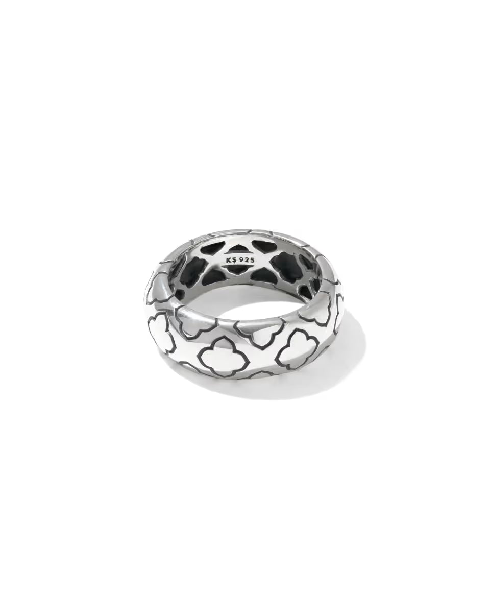 Bold Etched 18k Yellow Gold Vermeil Band Ring