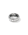 Bold Etched Oxidized Sterling Silver Band Ring
