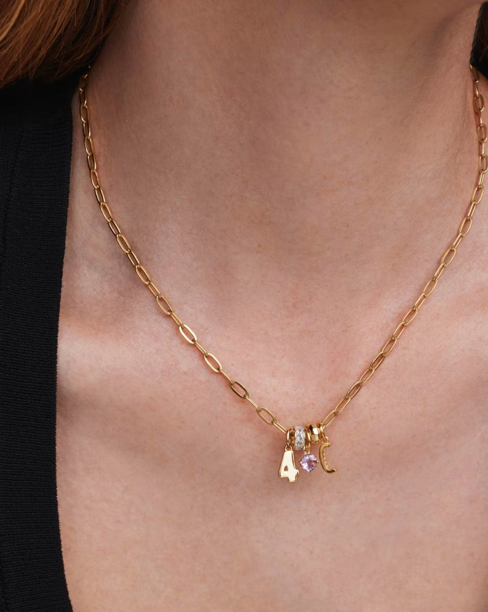 Textured 18k Gold Vermeil Spacer Charm