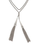 Ansel Rose Vintage Silver Lariat Necklace