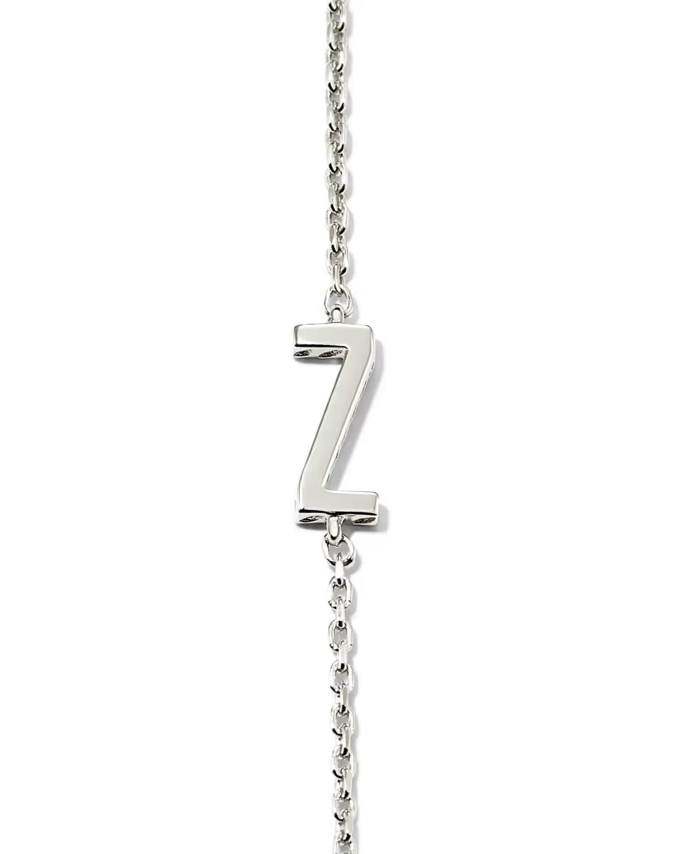 Letter G Inline Initial Necklace in Sterling Silver