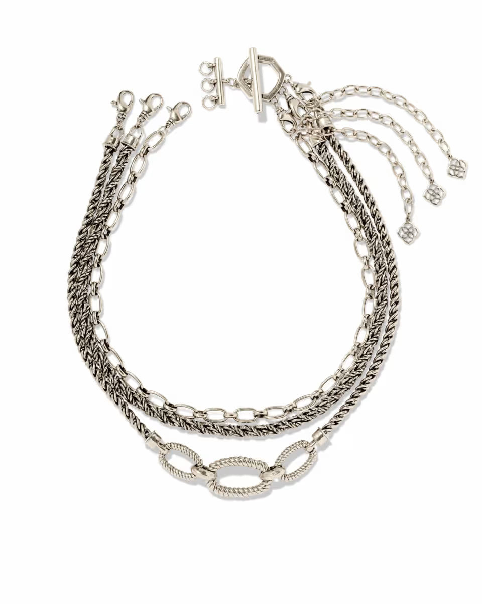 Sandy Gold Multi Strand Chain Necklace
