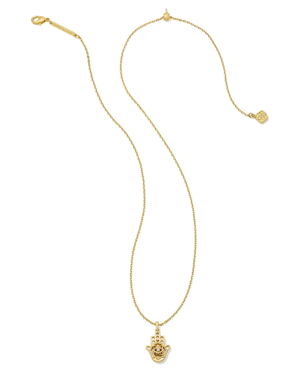 Hamsa Gold Short Pendant Necklace