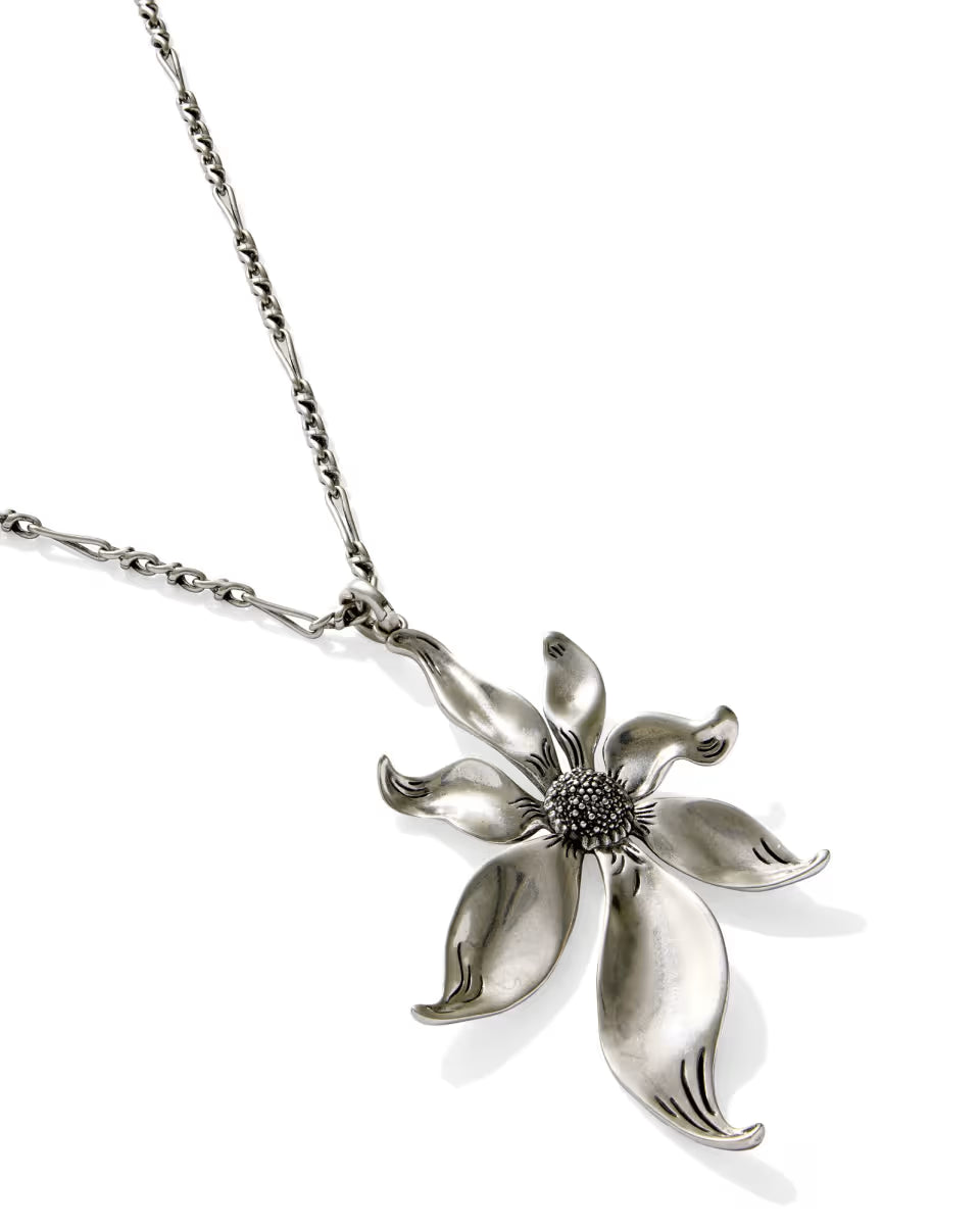 Anya Flower Gold Long Pendant Necklace